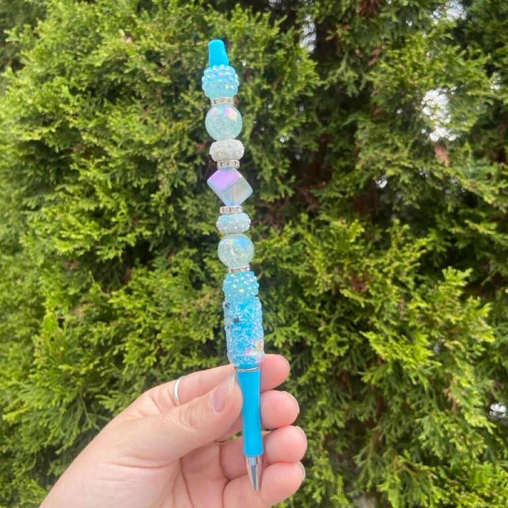 Light Blue Beaded Pen
